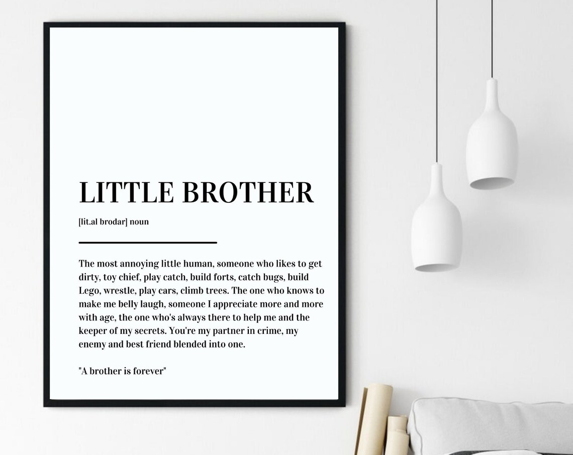Little Brother Definition Funny Sibling Gift Minimalist Poster - Image 6