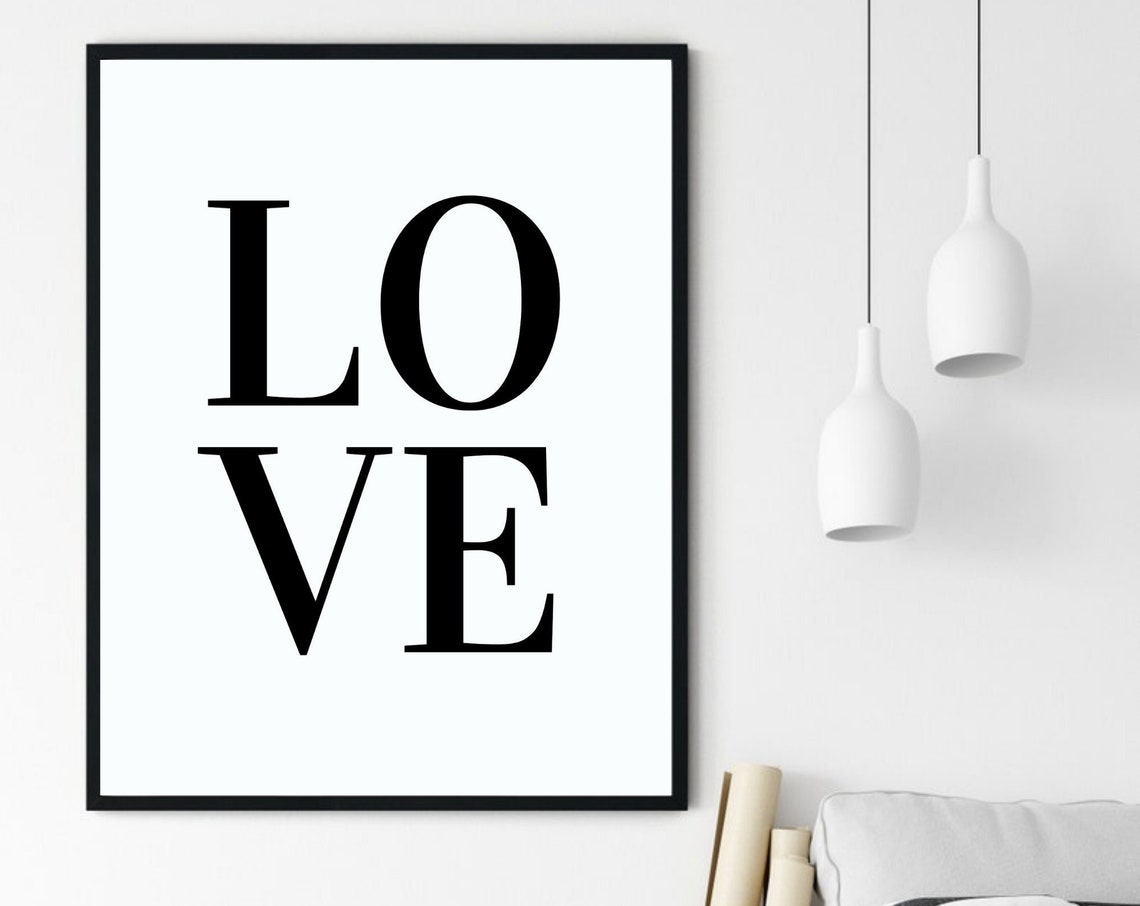 Love Bold Serif Typography Minimalist Black White Modern Poster - Image 6