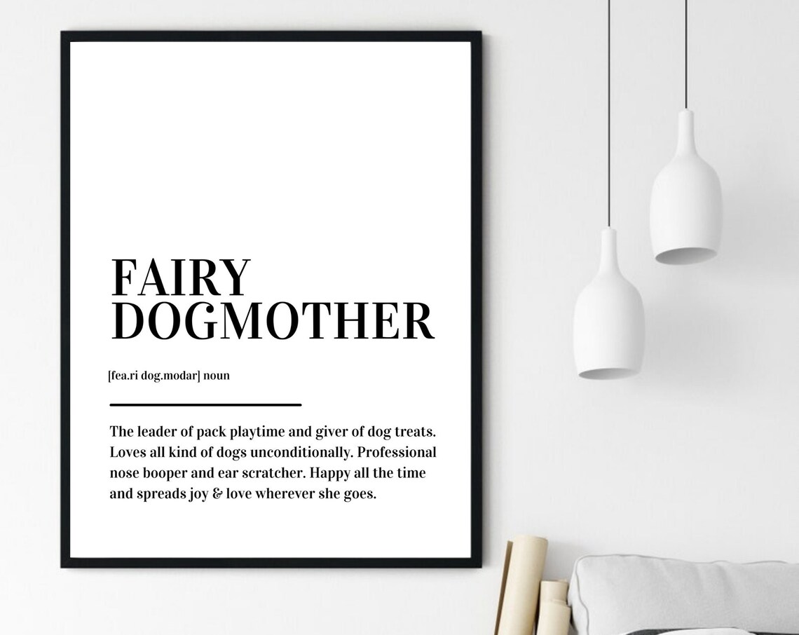 Fairy Dogmother Funny Definition Dog Mom Gift Minimalist Poster - Image 6