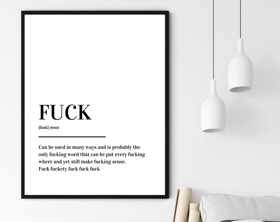Fuck Definition Funny Profanity Dictionary Style Typography Poster - Image 6