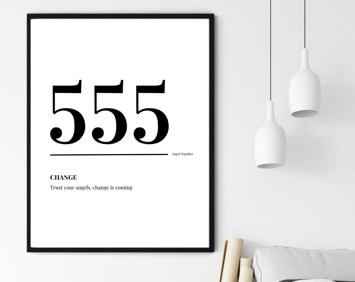 555 Angel Number Abstract Modern Art Print - Image 6