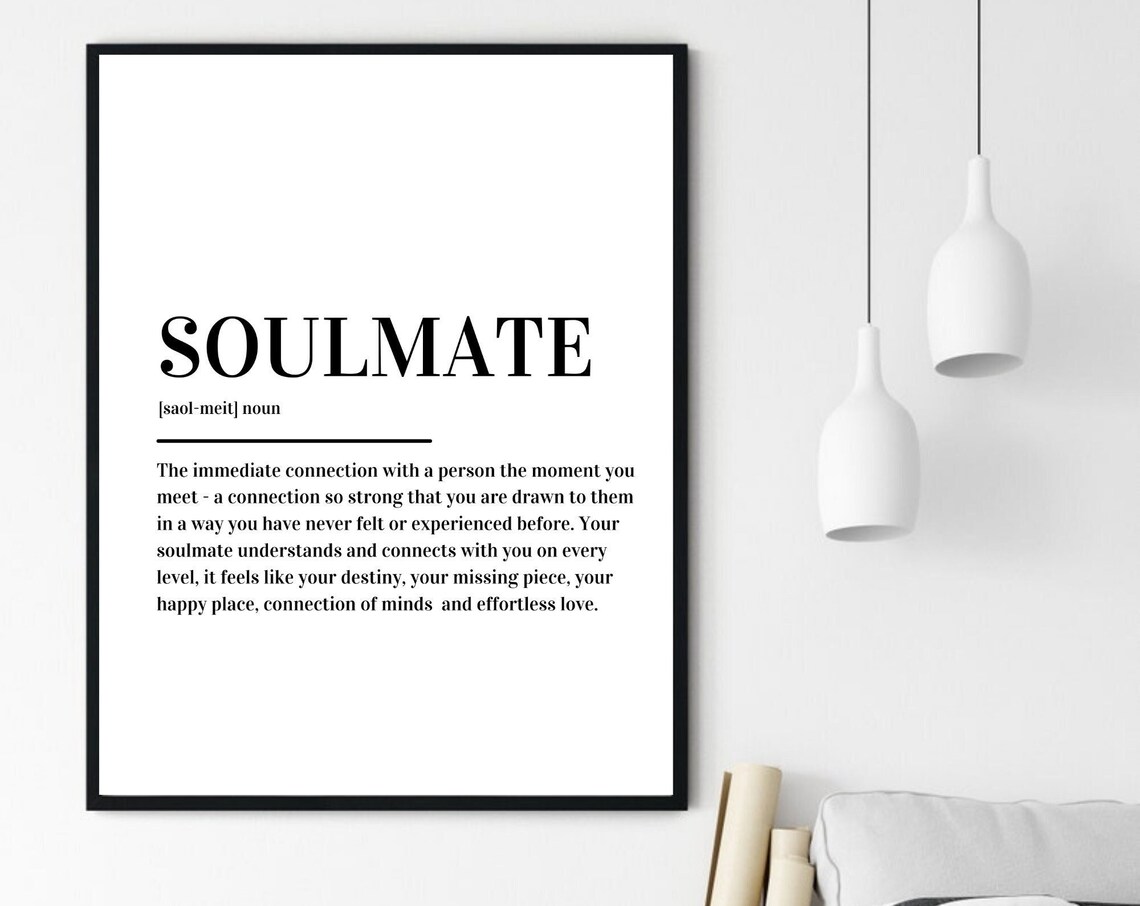 Soulmate Definition Art Print, Modern Poster