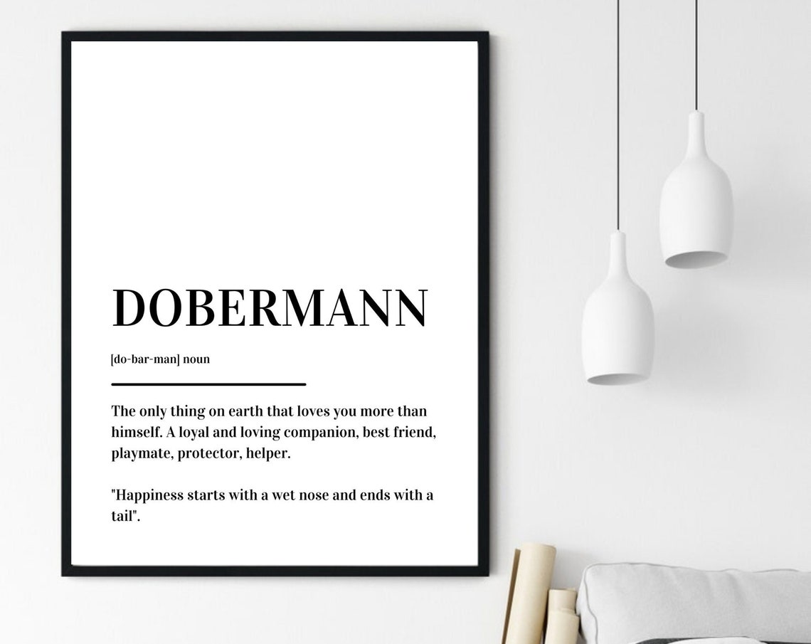 Dobermann Definition Dog Lover Dictionary Meaning Quote Poster - Image 6