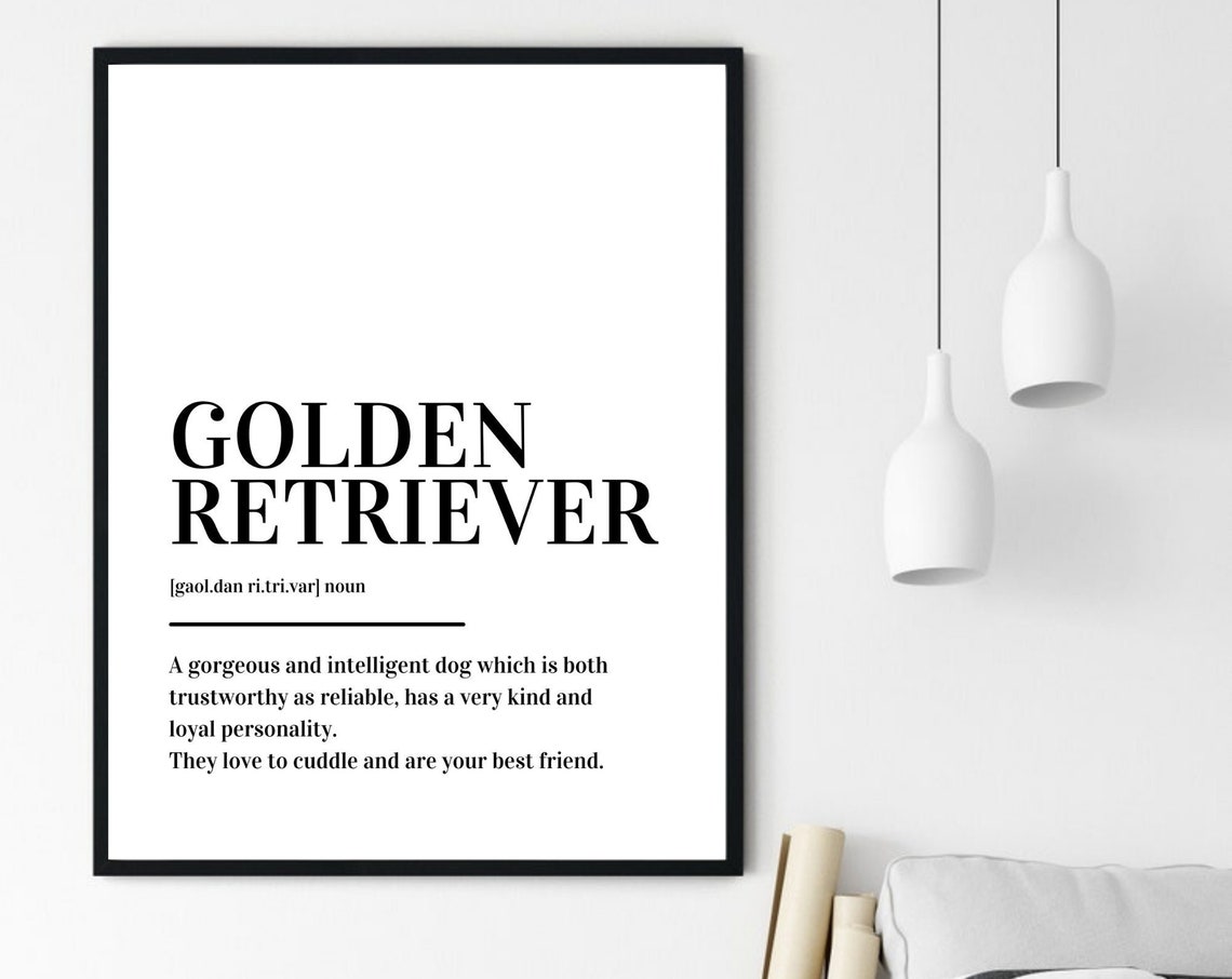 Golden Retriever Definition Typography Dog Lover Gift Poster - Image 6