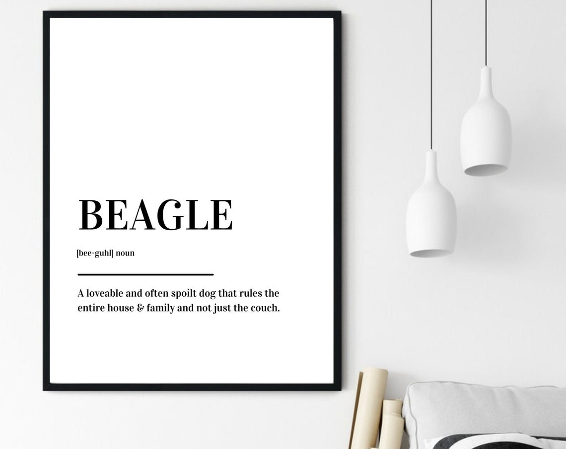 Beagle Definition Dog Breed Funny Dictionary Spoiled Pup Humor Poster - Image 6