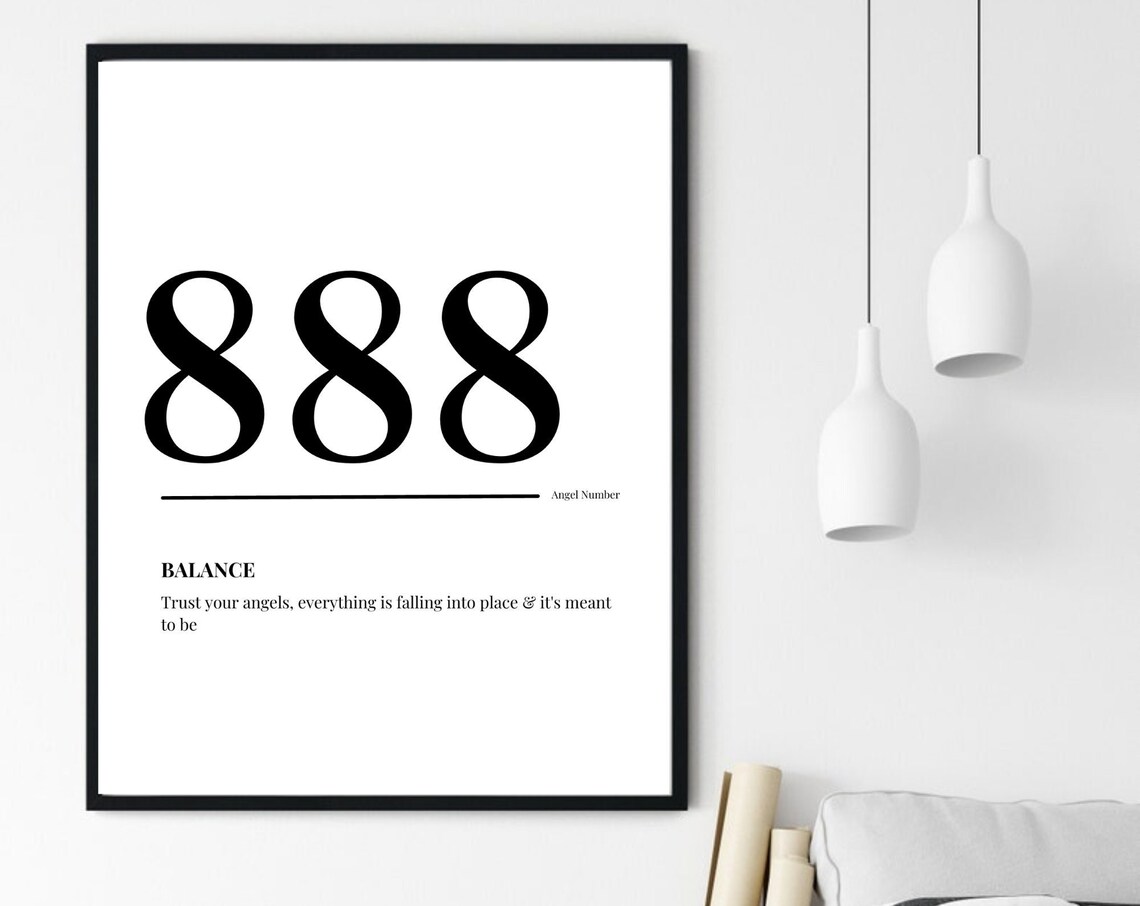888 Angel Number Balance Meaning Minimalist Spiritual Poster - Image 6