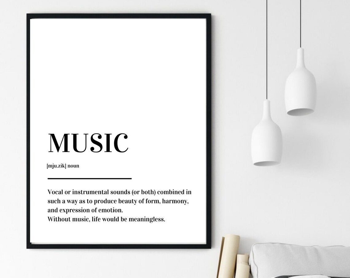 Music Definition Meaningful Quote Melody Harmony Minimalist Poster - Image 6