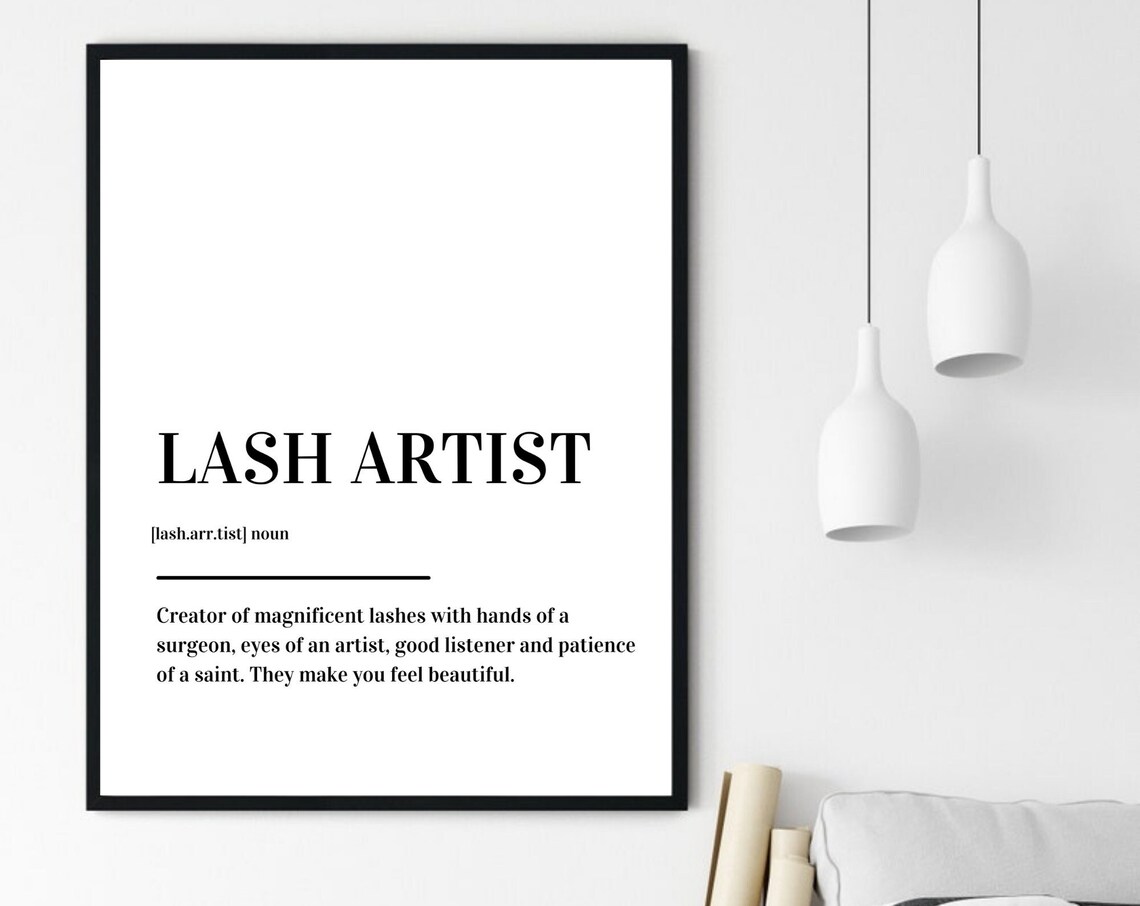 Lash Artist Definition Lash Tech Gift Dictionary Style Poster - Image 6