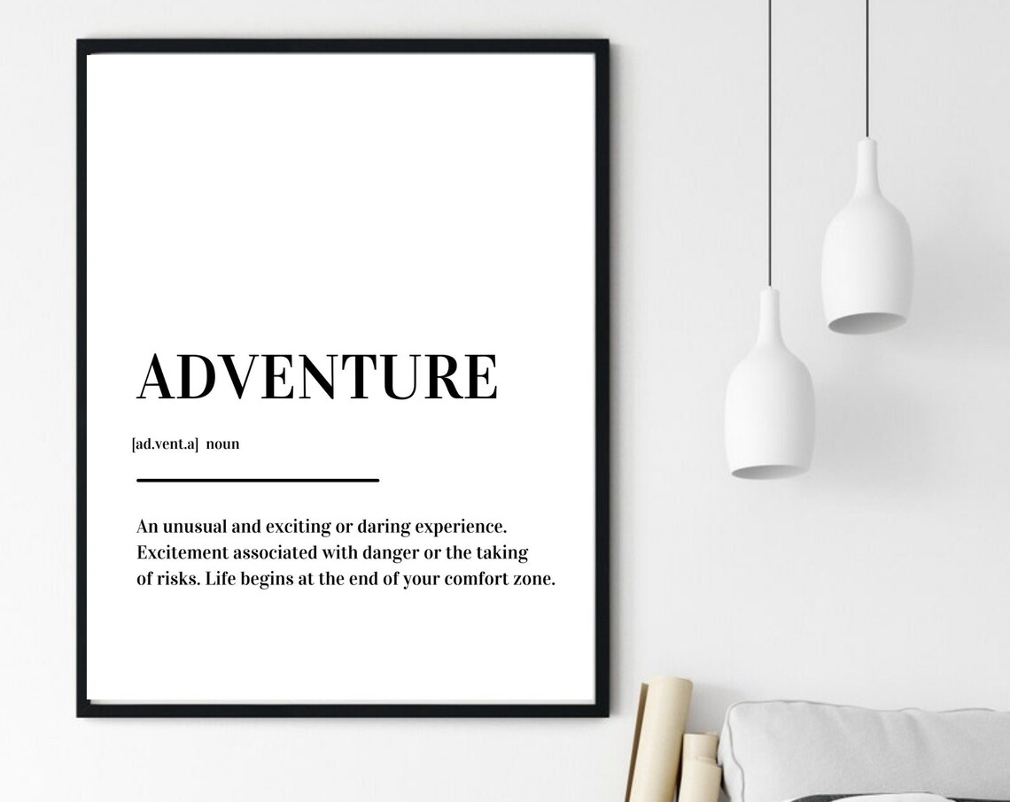 Adventure Comfort Zone Quote Dictionary Definition Minimalist Poster - Image 6