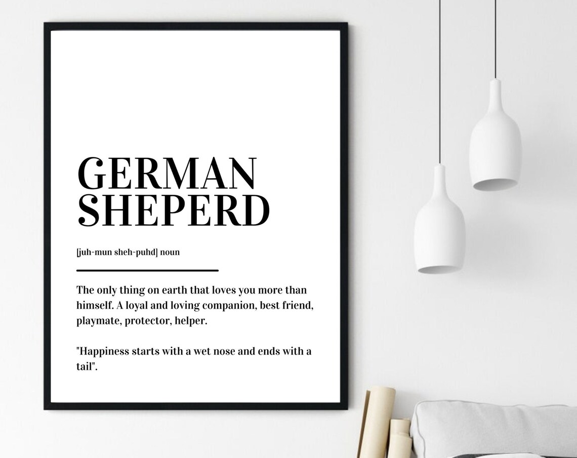 German Shepherd Loyal Companion Dog Lover Dictionary Definition Poster - Image 6
