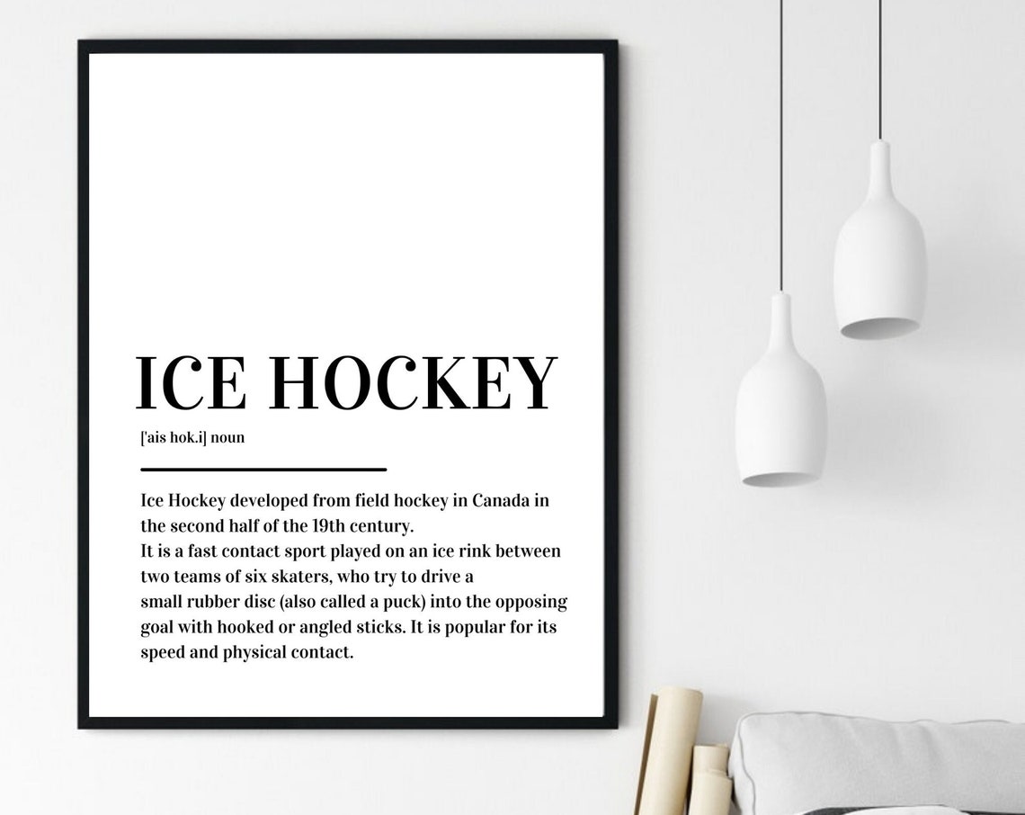 Ice Hockey Definition Sport Canada Fast Minimalist Typography Poster - Image 6
