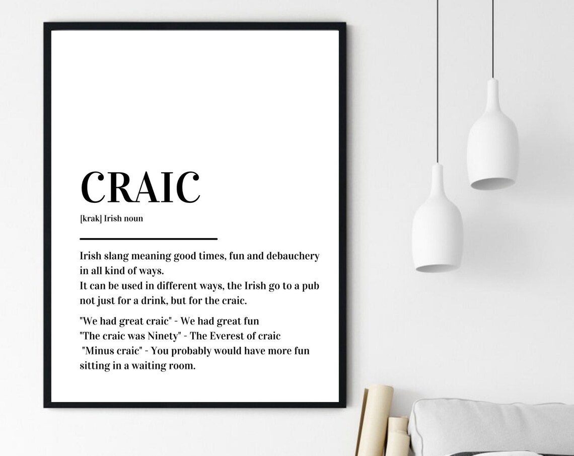 Craic Definition Irish Slang Fun Minimalist Typography Poster - Image 6