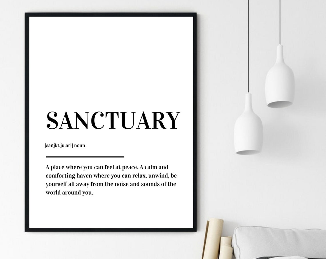 Sanctuary Dictionary Definition Poster About Peace Calm And Relaxation - Image 6