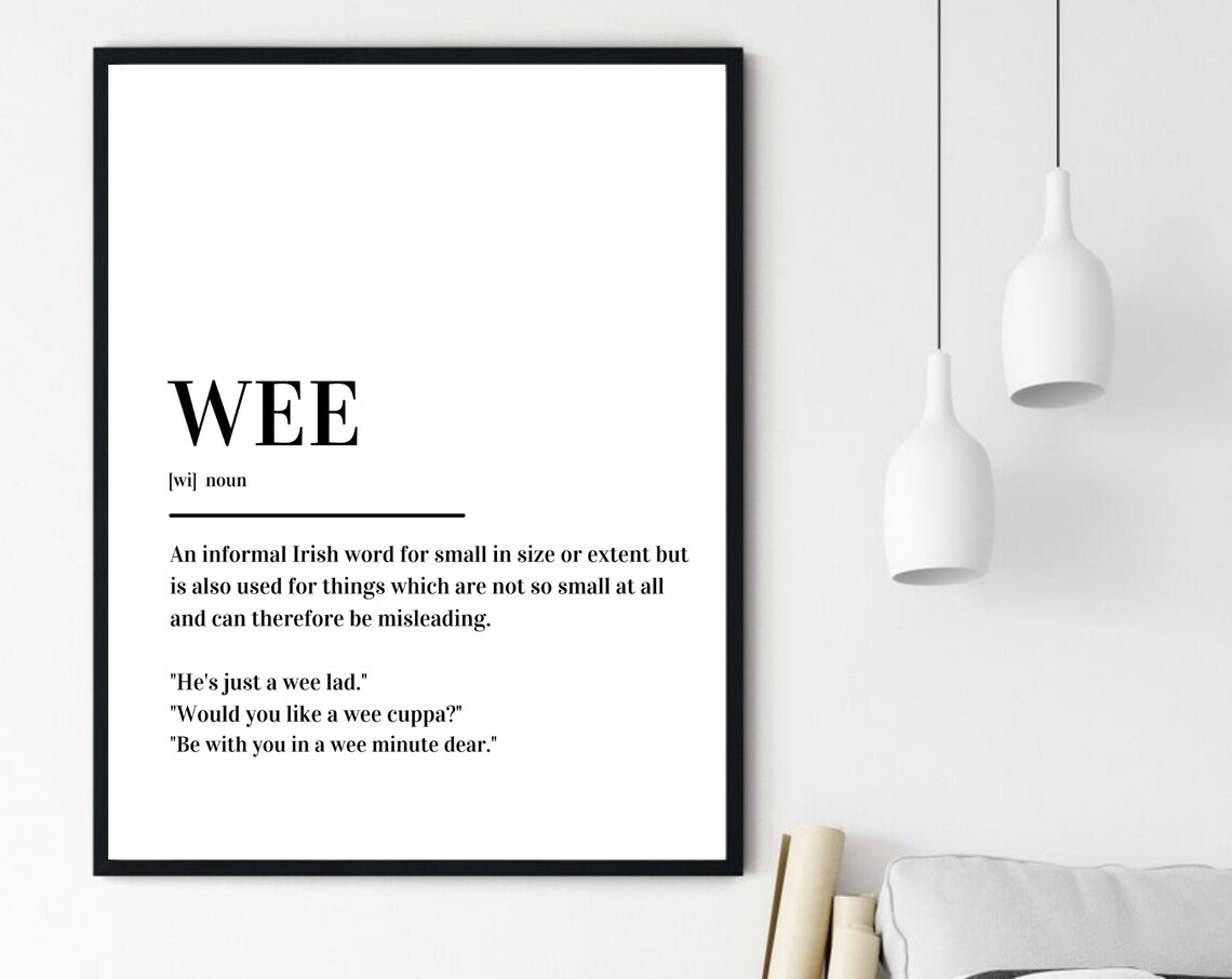 Wee Irish Word Definition Dictionary Minimalist Black White Poster - Image 6