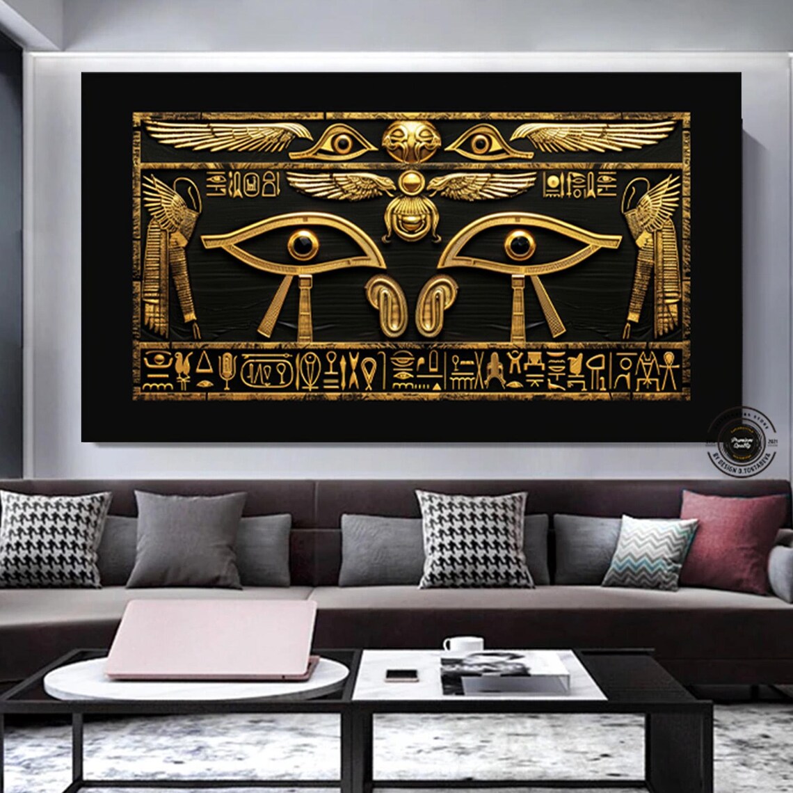 Ancient Egyptian Hieroglyphs, Symbolic Wall Art Print