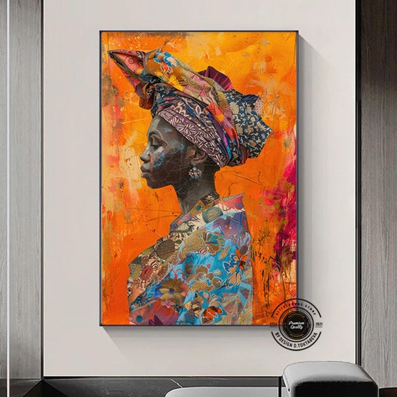 African Women Portrait Culture Tribe Wall Art Decor Oil Painting Modern Home