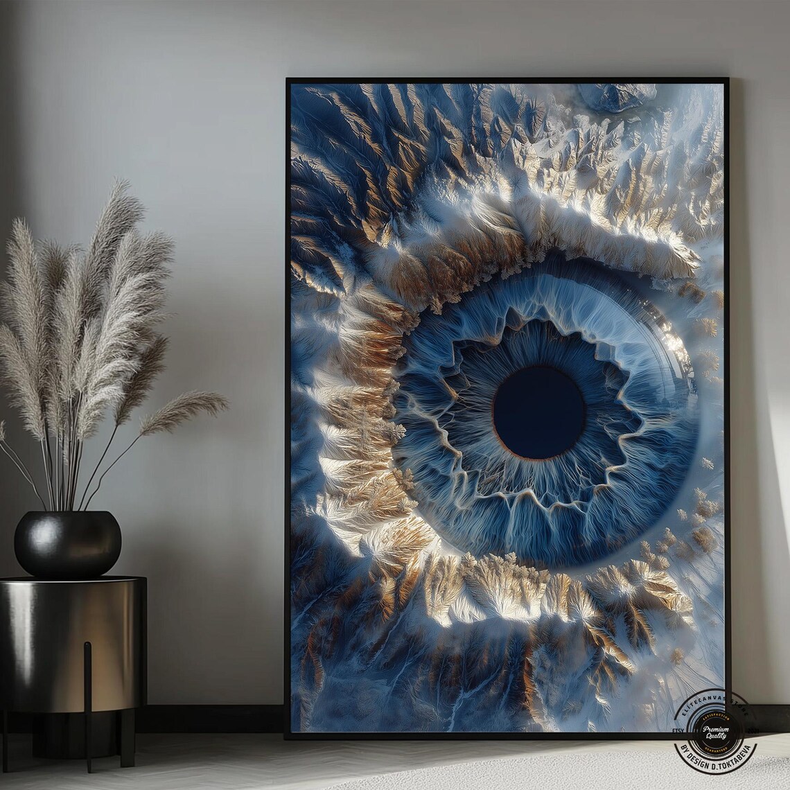 Blue Human Eye Macro Surreal Close Up Photography Art Poster