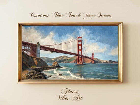 Golden Gate Bridge San Francisco Bay Oil Painting Style Art Print
