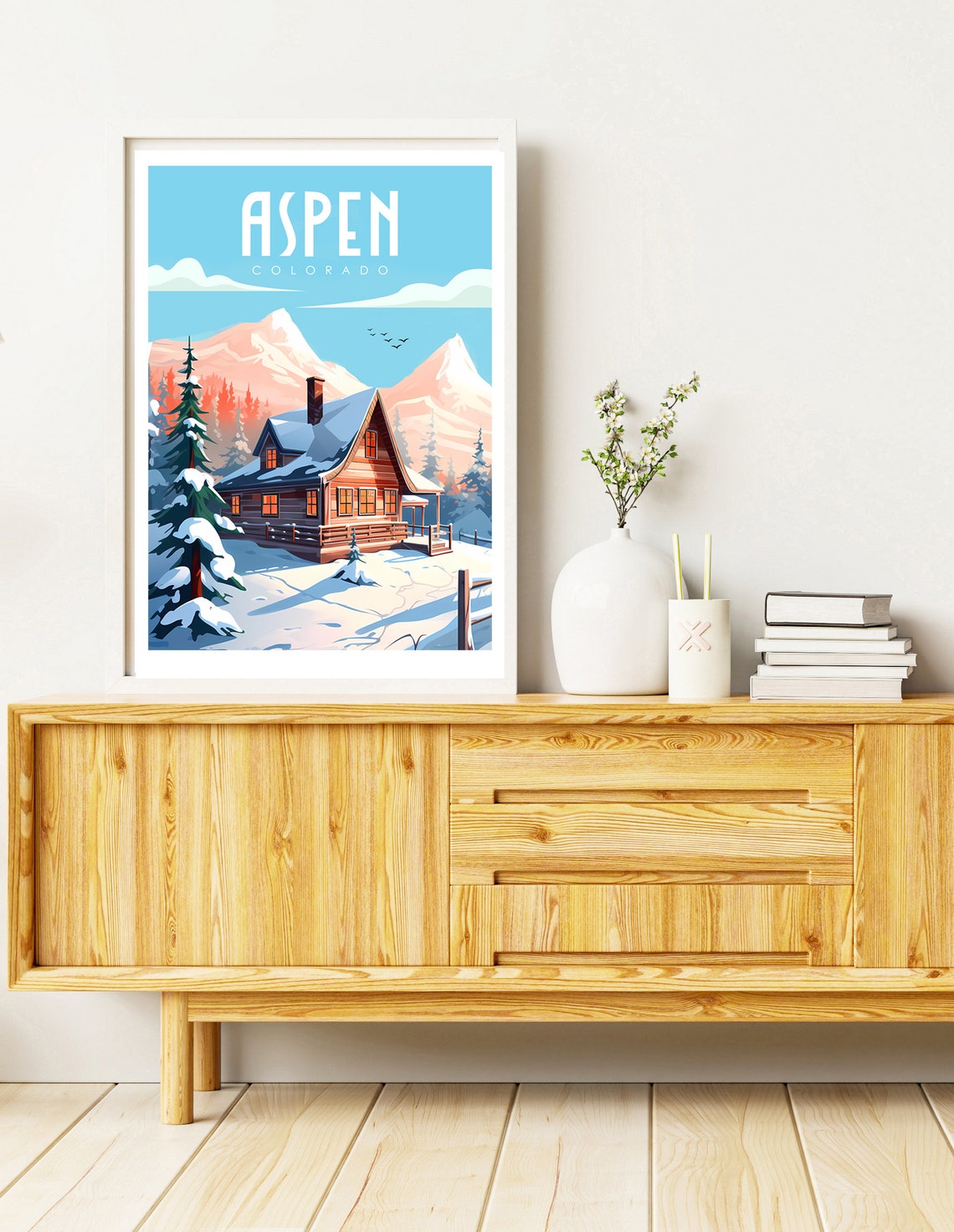 Aspen Travel Print Aspen Poster Colorado Poster Ski Resort Poster Aspen Colorado Travel Poster Us Poster Ski Poster - Image 2