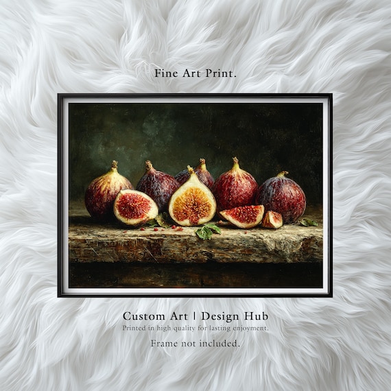 Figs Still Life Art Print Vintage Botanical Kitchen Decor