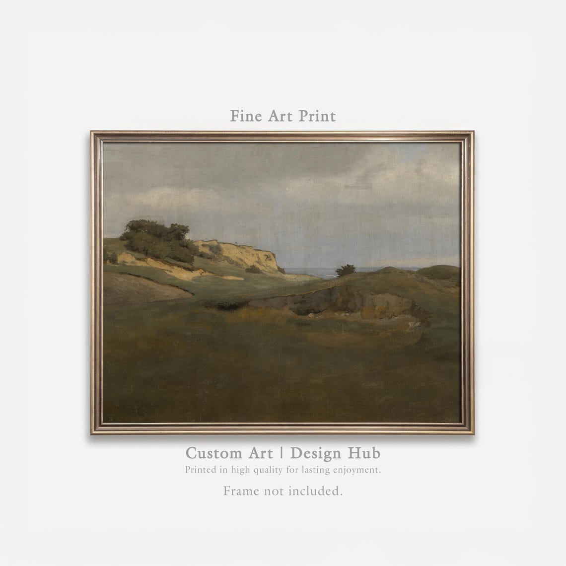 Misty Hills Vintage Landscape Art Print