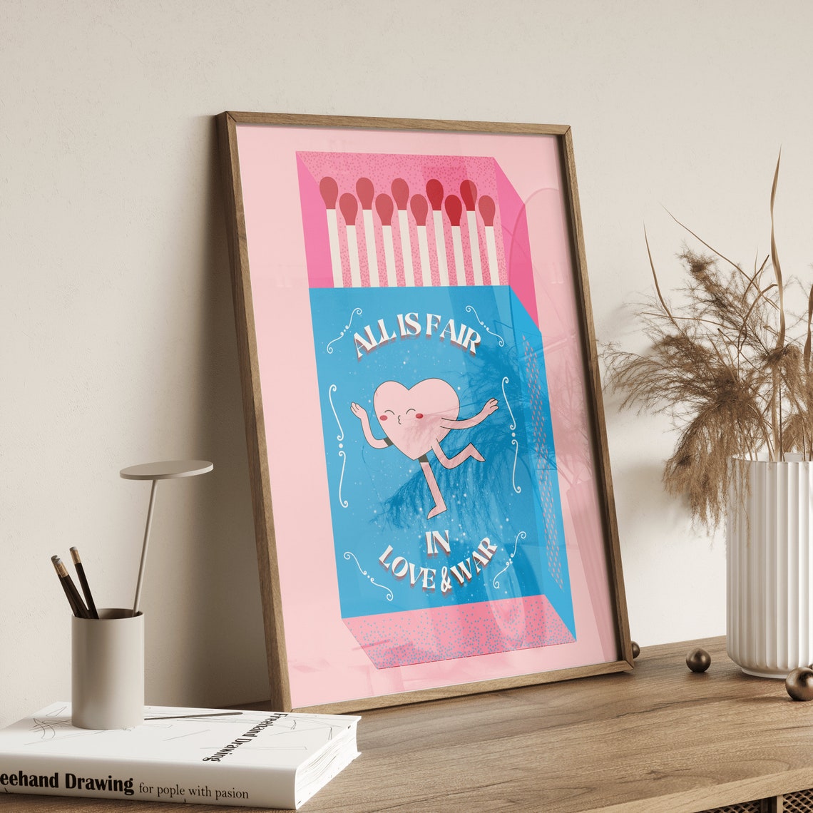 All Is Fair in Love and War Dancing Heart Matchbox Art Poster - Image 5