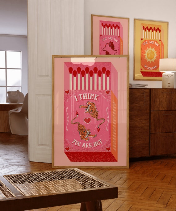 Retro Tiger Matchbox Vintage Art Print