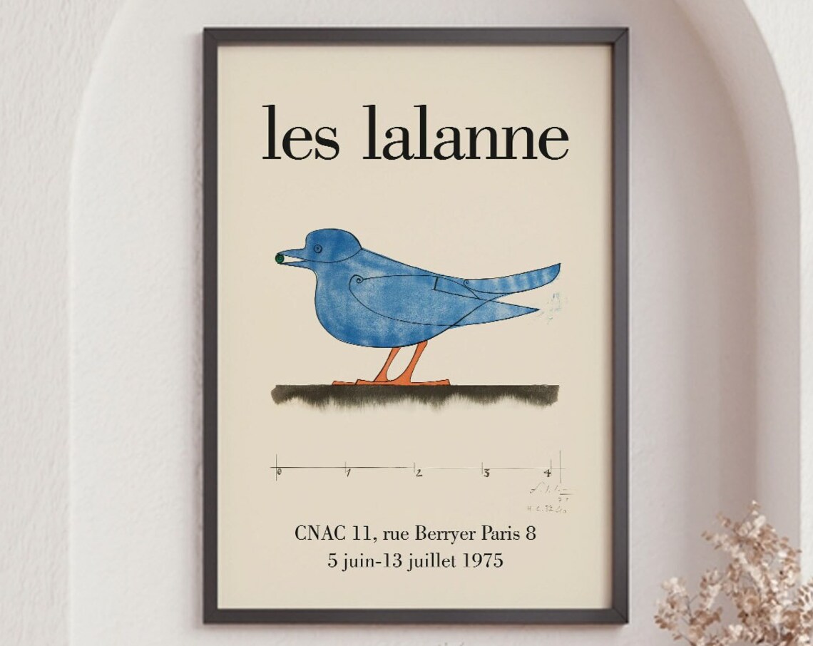 Lalanne Bird Exhibition Poster, Mid-Century Modern