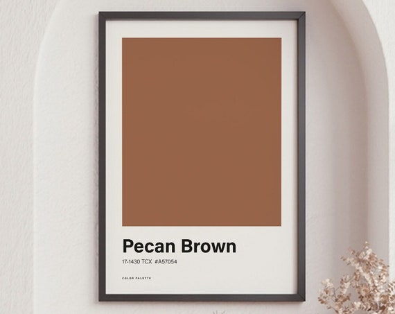 Pecan Brown Color Poster Print Color Art Pastel Gallery Wall Print Neutral Decor Boho Wall Art Minimalist Poster Home Decor