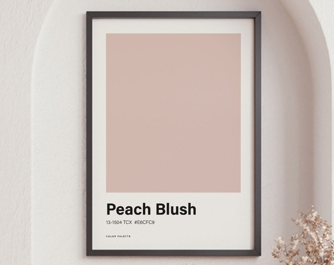 Peach Blush Color Palette Swatch Minimalist Dusty Pink Wall Art Poster