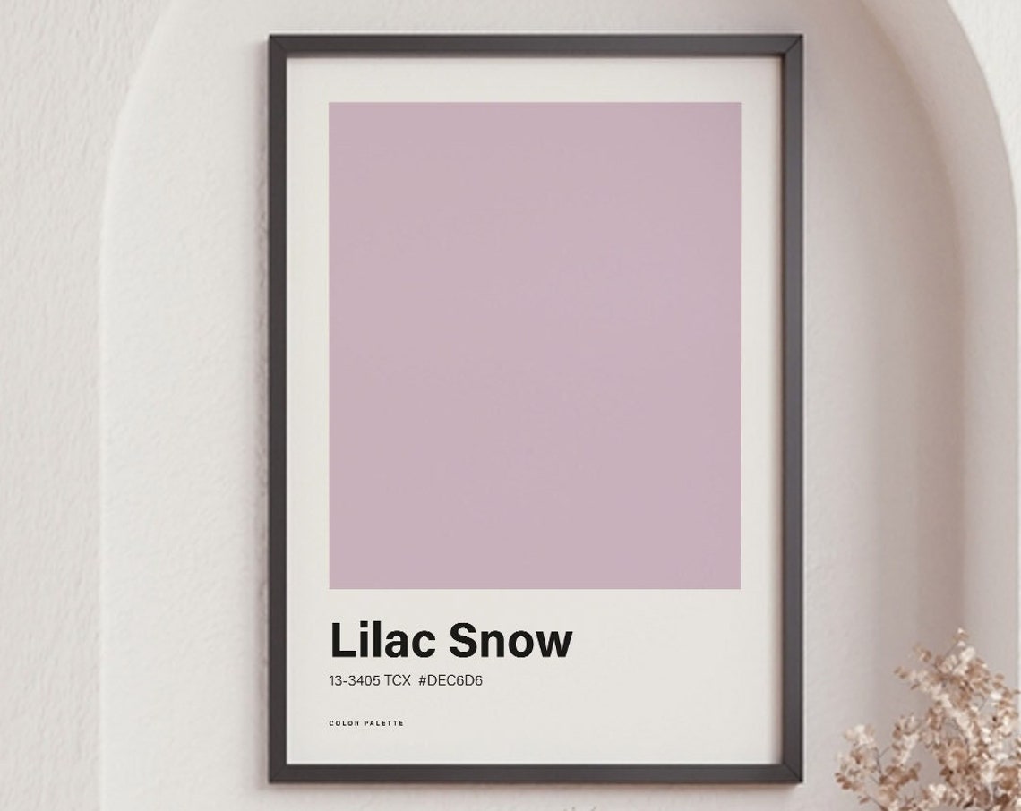 Lilac Snow Color Palette Swatch Minimalist Soft Purple Wall Art Poster