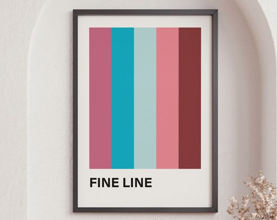 Fine Line Color Poster Print Color Art Pastel Gallery Wall Print Neutral Decor Boho Wall Art Minimalist Poster Home Decor Living Room