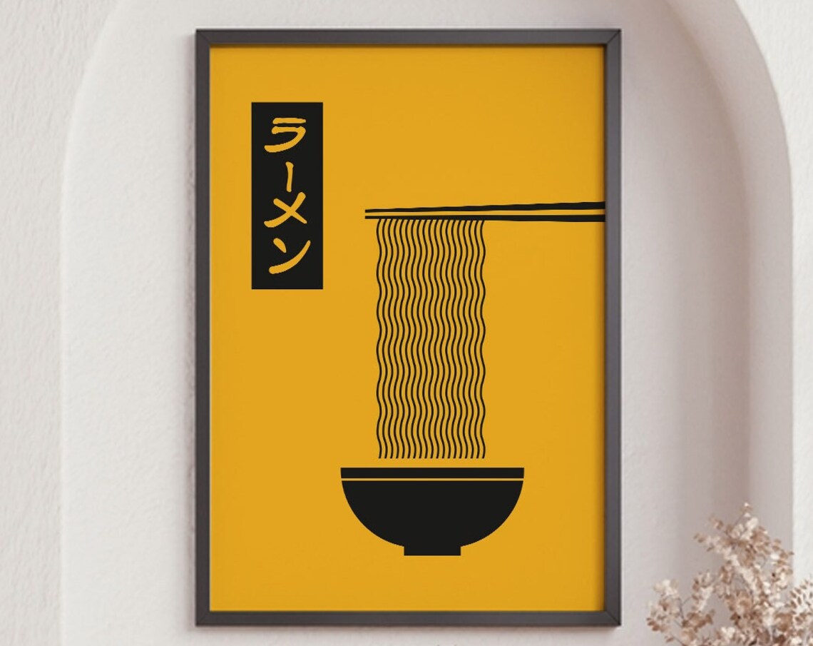 Ramen Noodle Print, Noodle Soup Travel Poster