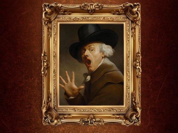 Funny Shocked Man Portrait Vintage Halloween Decor