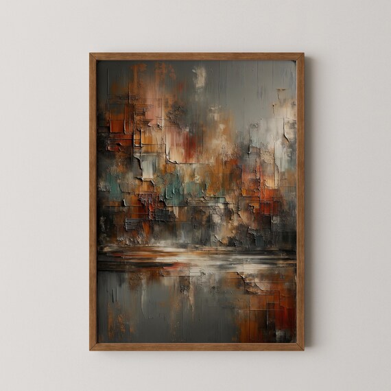 Industrial Abstract Art Print, Loft Decor