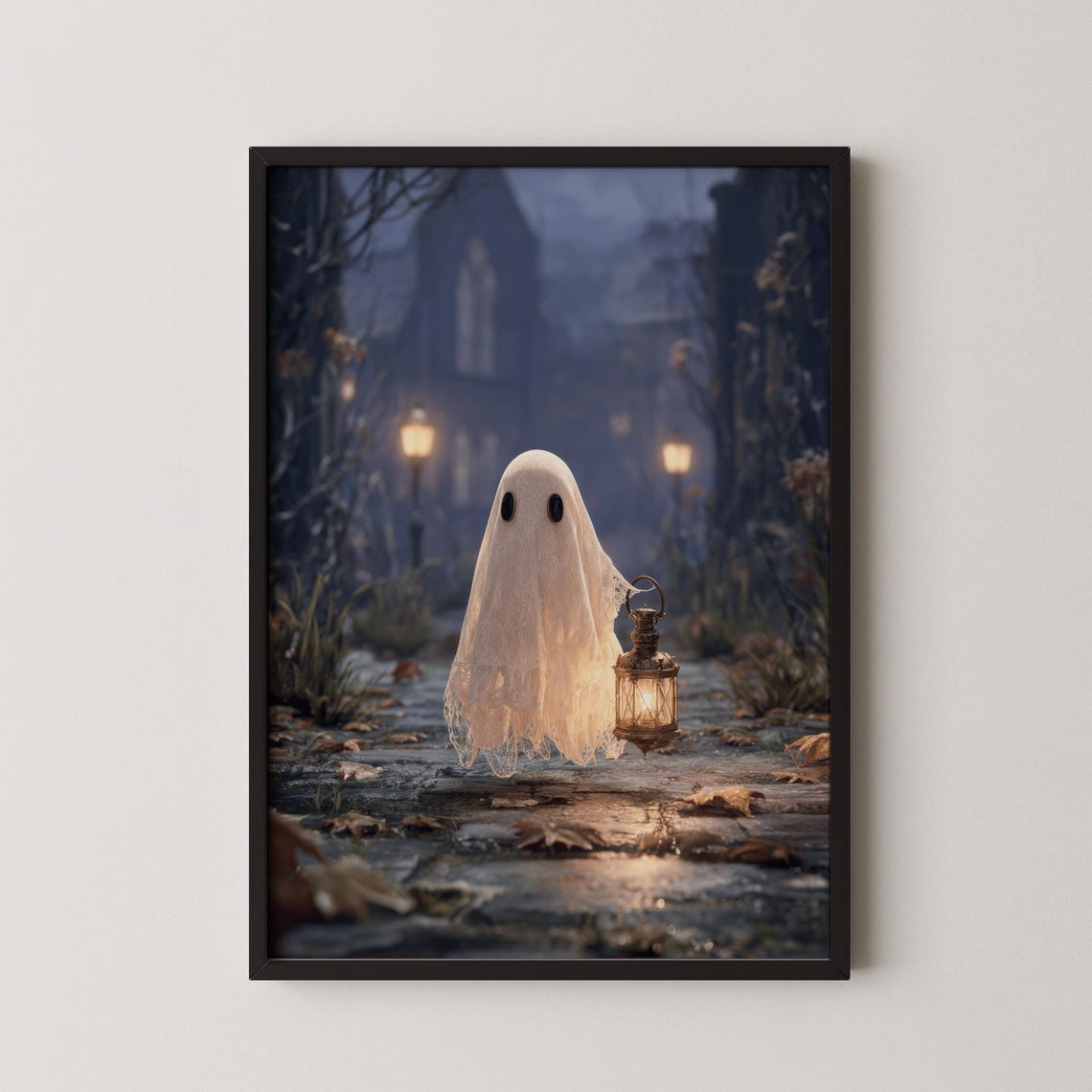Victorian With Lantern Painting Dark Academia Halloween Art