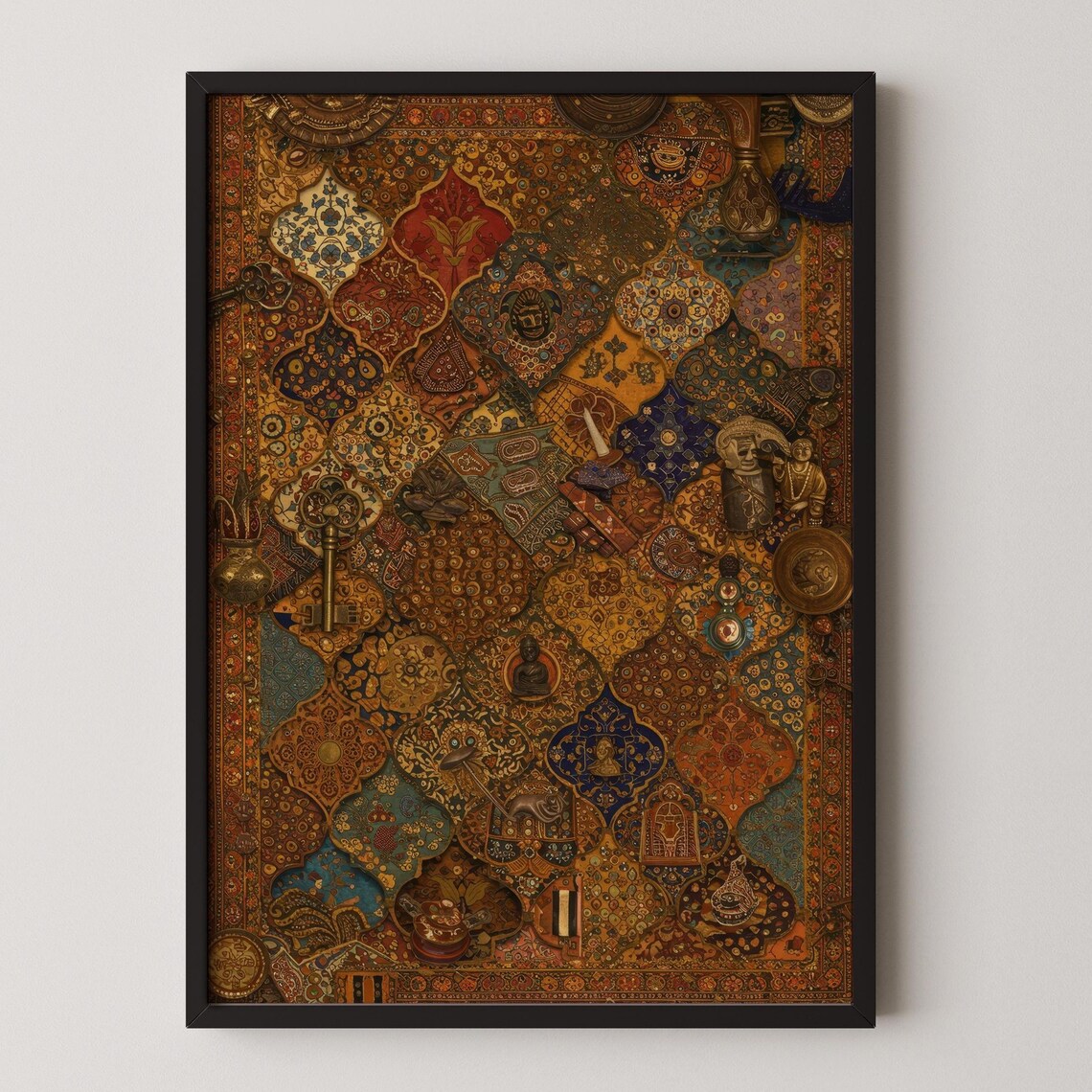 Global Bazaar Art Print, Eclectic Maximalist Decor