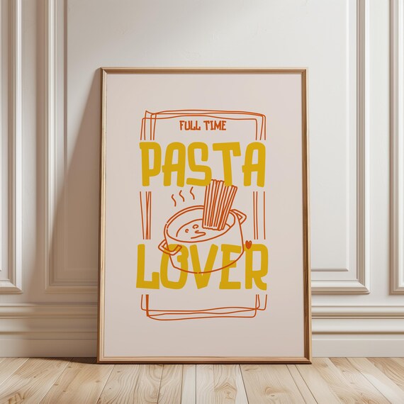 Pasta Lover Kitchen Wall Art Print
