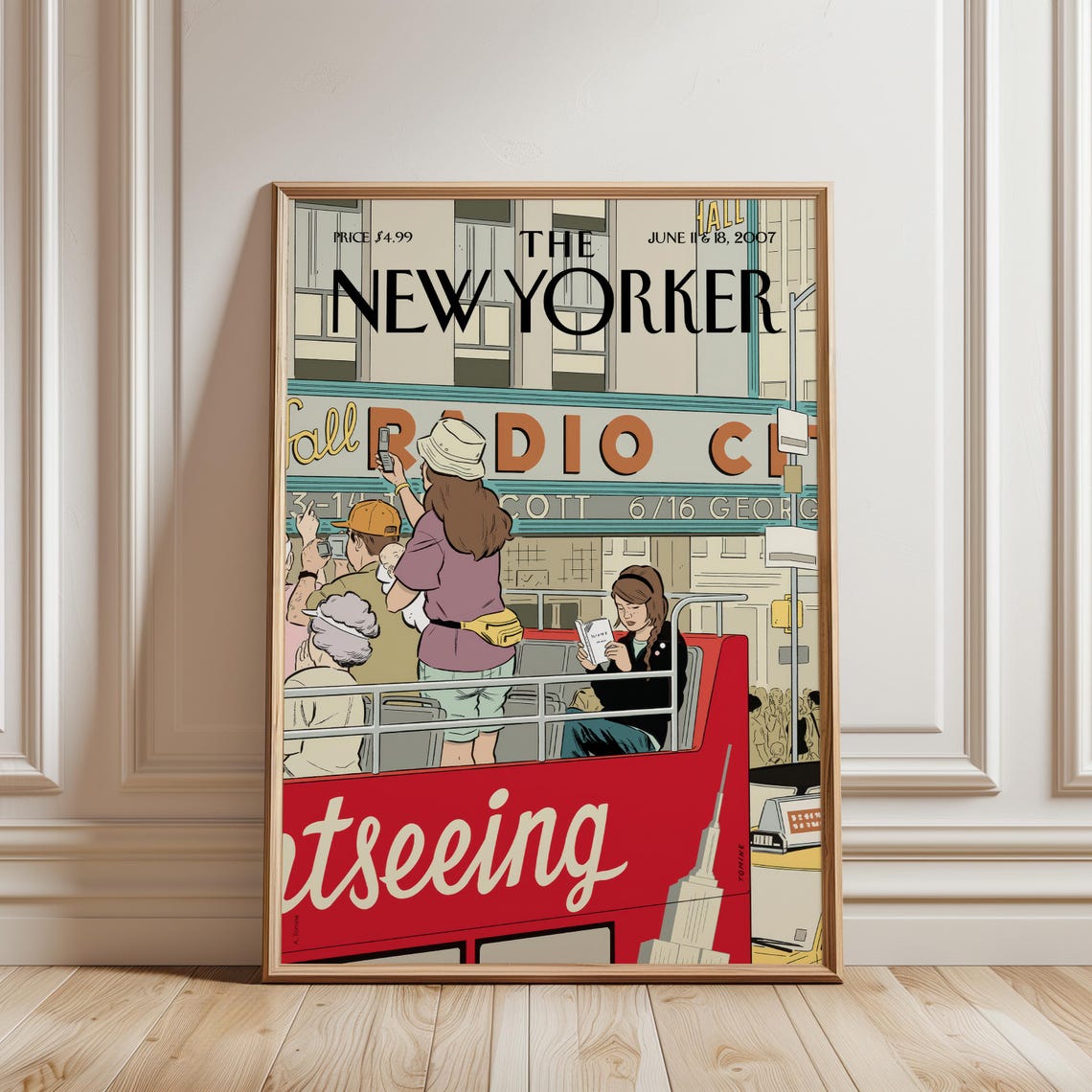 The New Yorker Magazine Cover Poster June 2007 Sightseeing Bus NYC