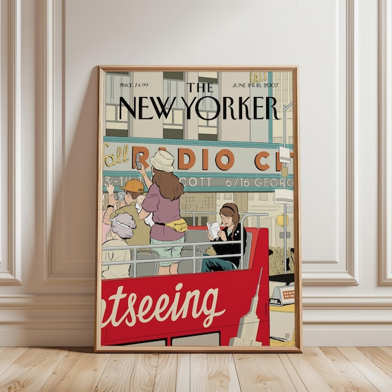 Radio City Music Hall Print Vintage New York Magazine Cover Nyc Sightseeing Wall Art Manhattan Travel Poster Urban Decor Gift