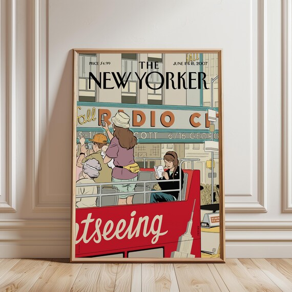The New Yorker Magazine Cover Poster June 2007 Sightseeing Bus NYC