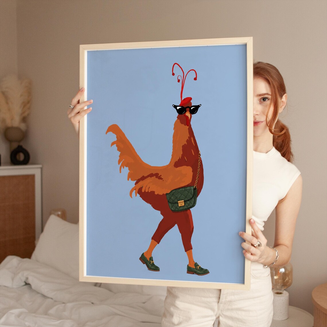 Fashion Chicken Wall Art Print