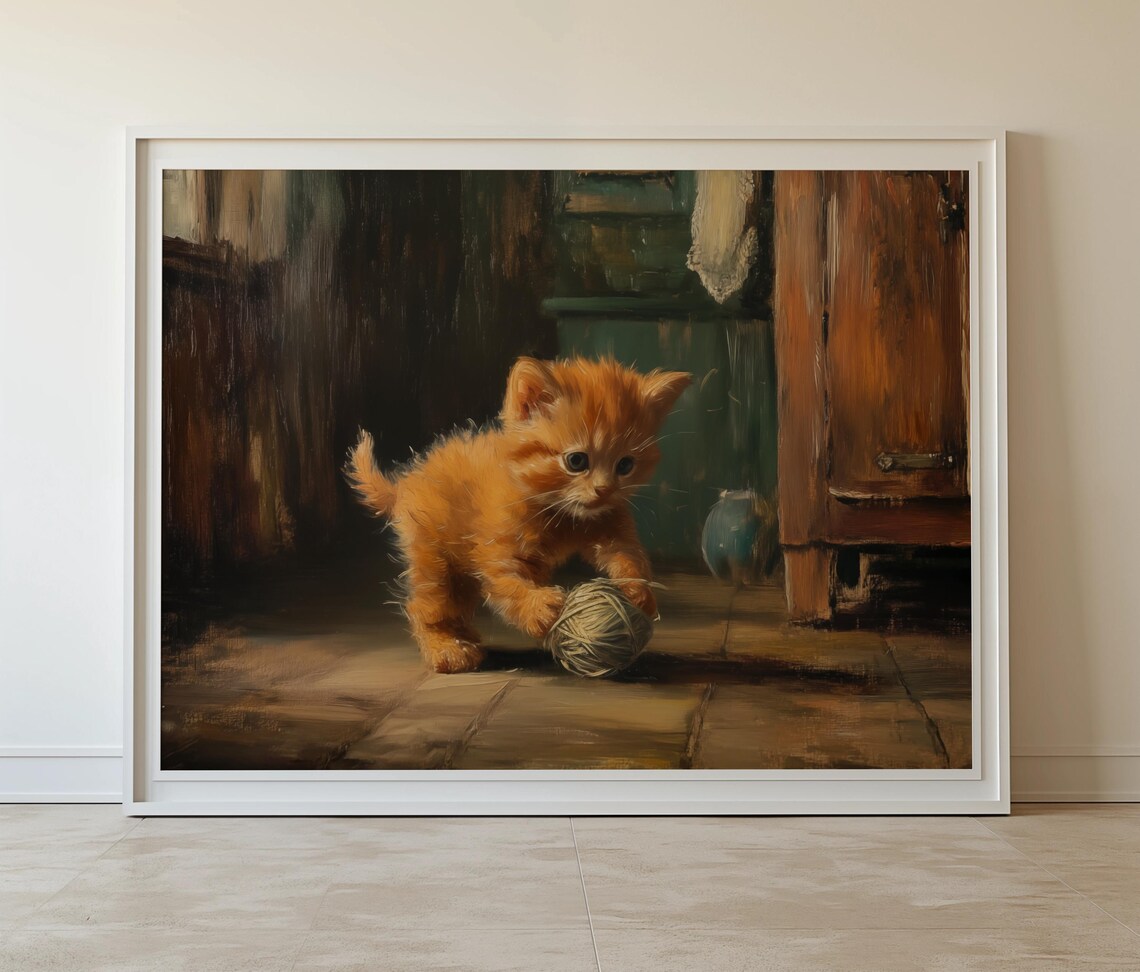 Orange Cat Decor, Pet Portraits Art Print - Image 7