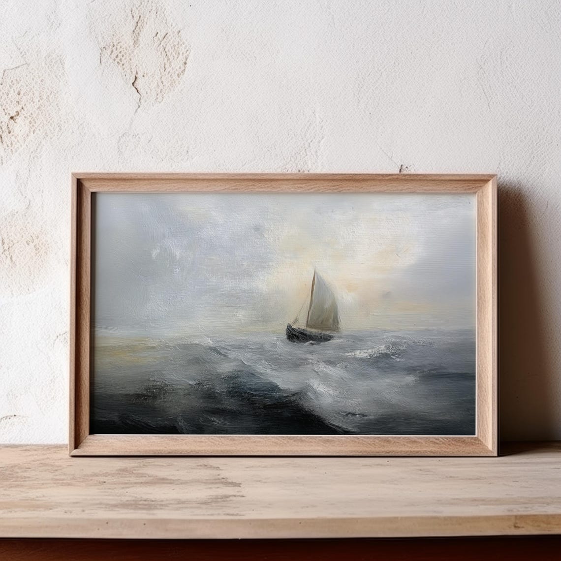 Rustic Ocean Painting Vintage Moody Wall Art Art Regarts - Image 4
