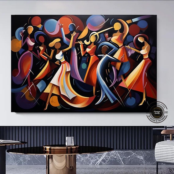 Pablo Picasso Style Dance Design Canvas Abstract Prints Impressions Cubism In Colors Art