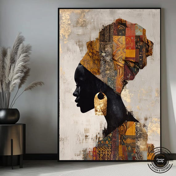 African Woman Canvas Wall Art Ethnic Decor