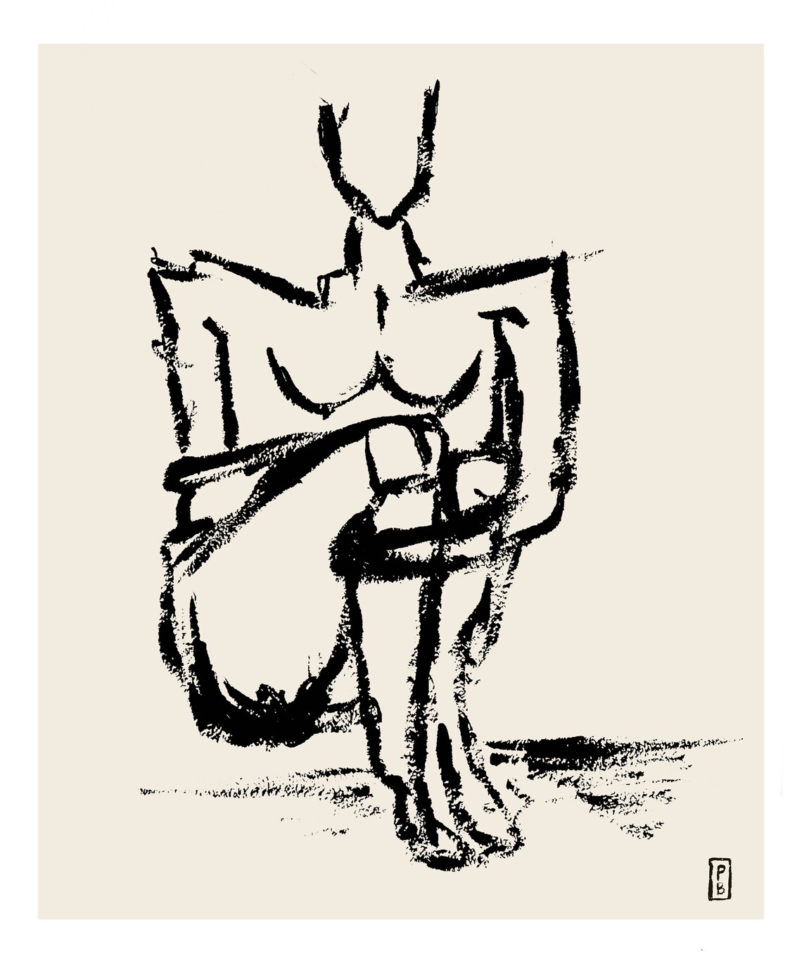 Figure Drawing No. 01, Abstract Wall Art Print - Image 3