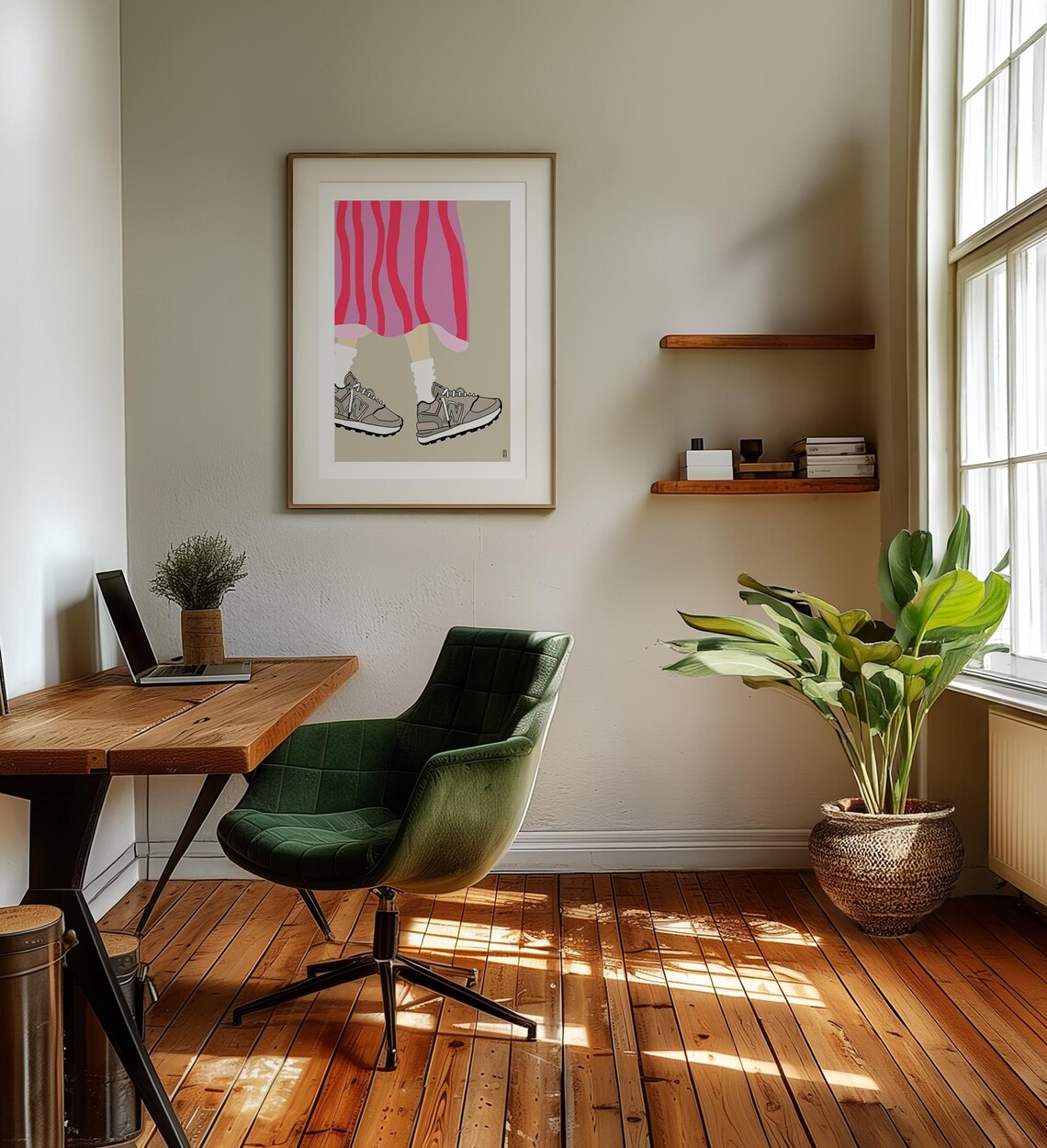 New Balance Line Art Sketch Illustration Art Print - Image 3