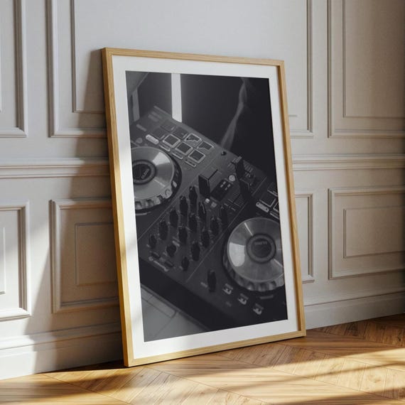 Dj Decks Monochrome Photo Wall Print Man Cave Poster A1 A2 A3 Physical Rave Decor Ibiza Music Art