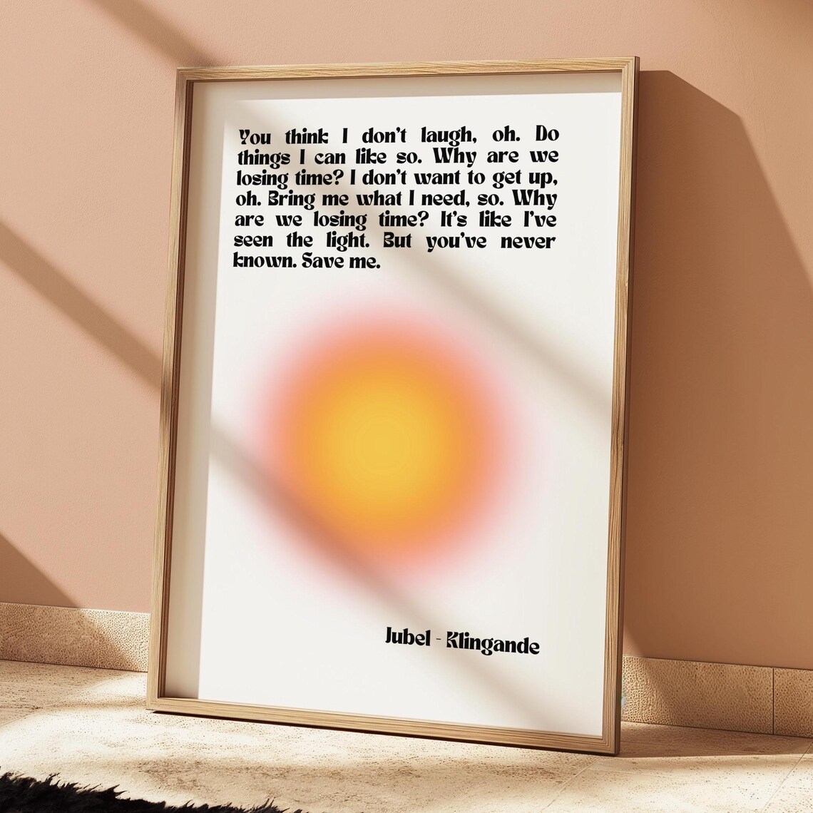 Jubel Klingande Radiant Orange Aura Glow Song Lyric Music Poster